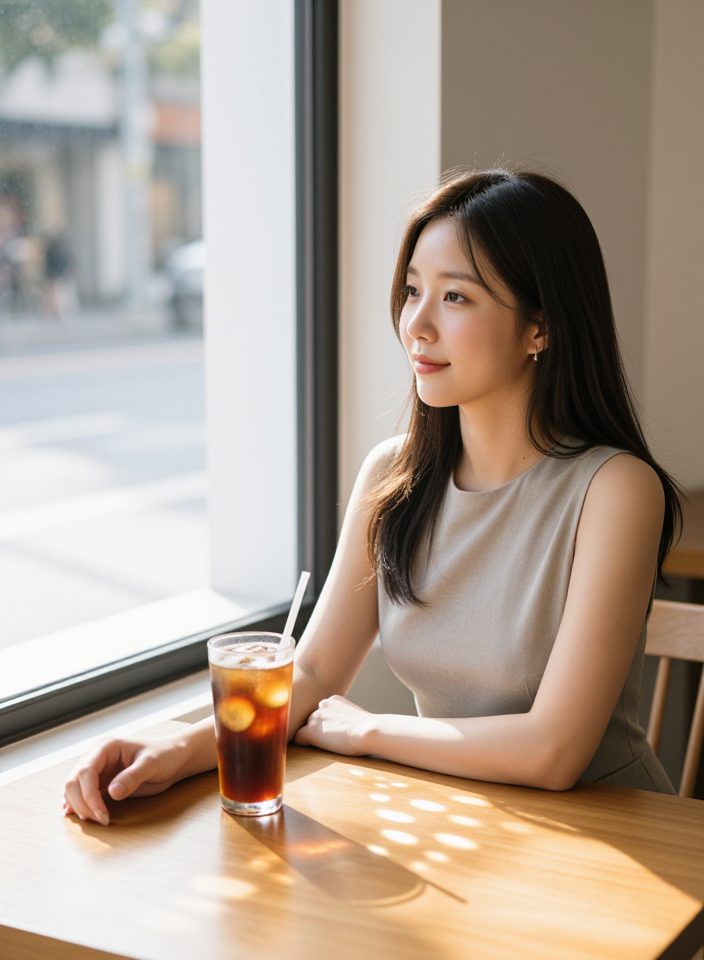 오후의 카페 햇살