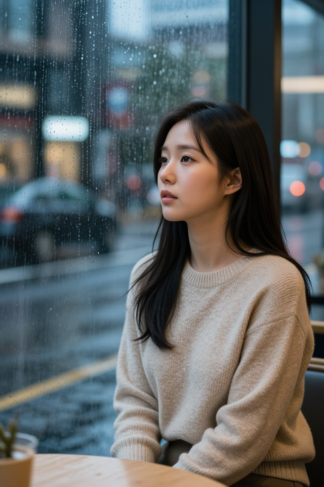 비 오는 날의 유리창
